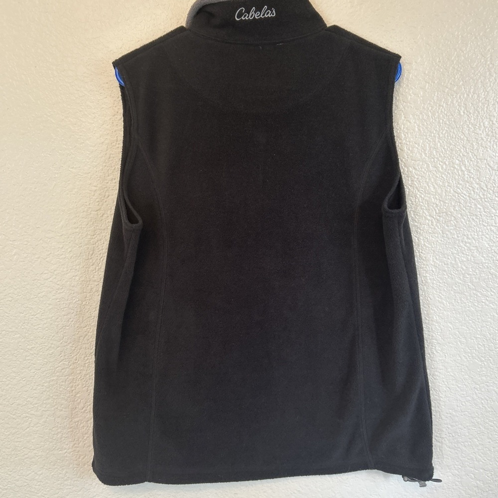 Cabela's Vest Mens Large Black Fleece Full Zip Sleeveless Outdoors Mock Neck - Picture 5 of 7